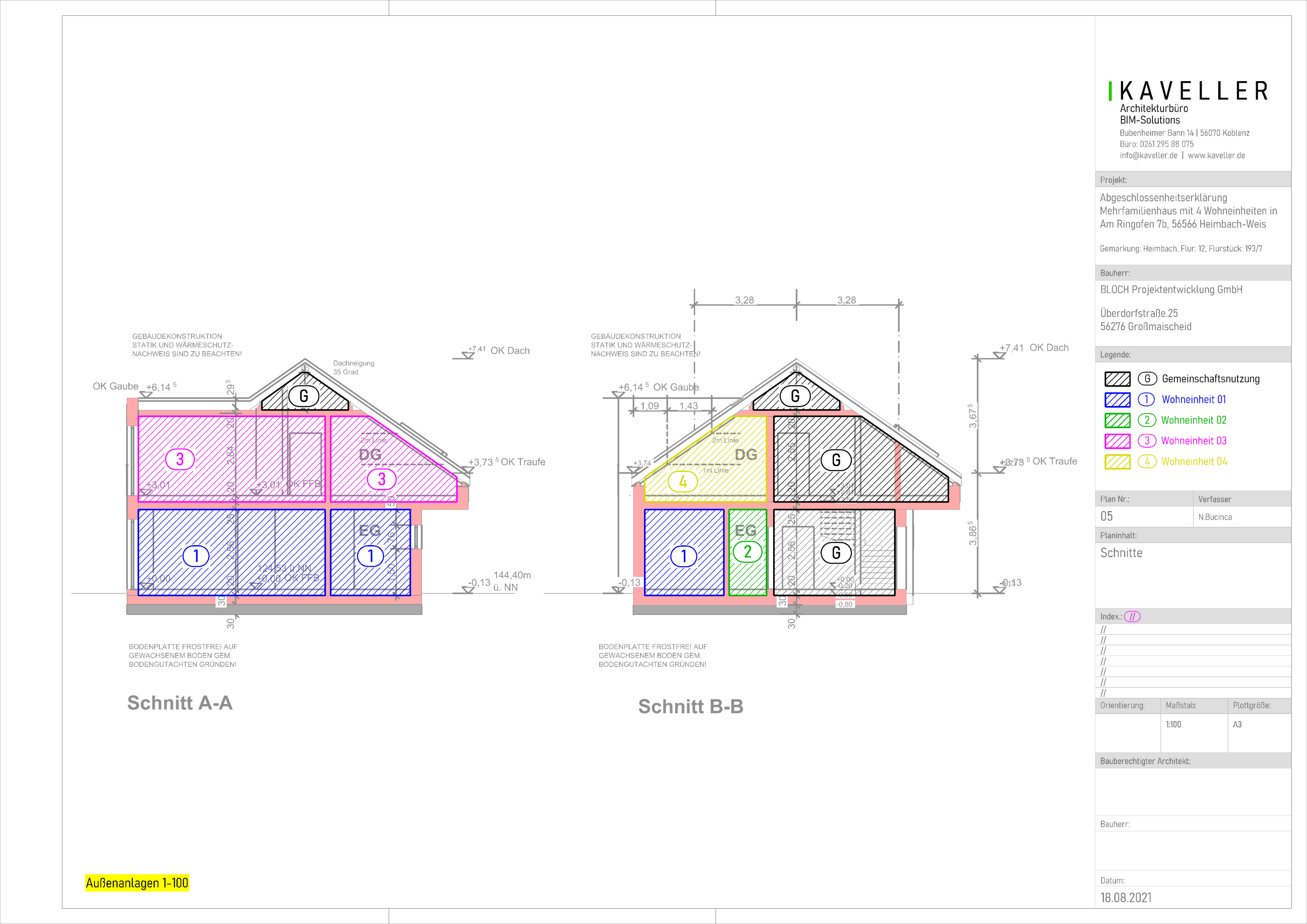 Gebäudeschnitte 1:100
